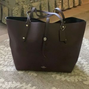 NWOT Large Coach Brown Leather Tote Bag EXCELLENT
